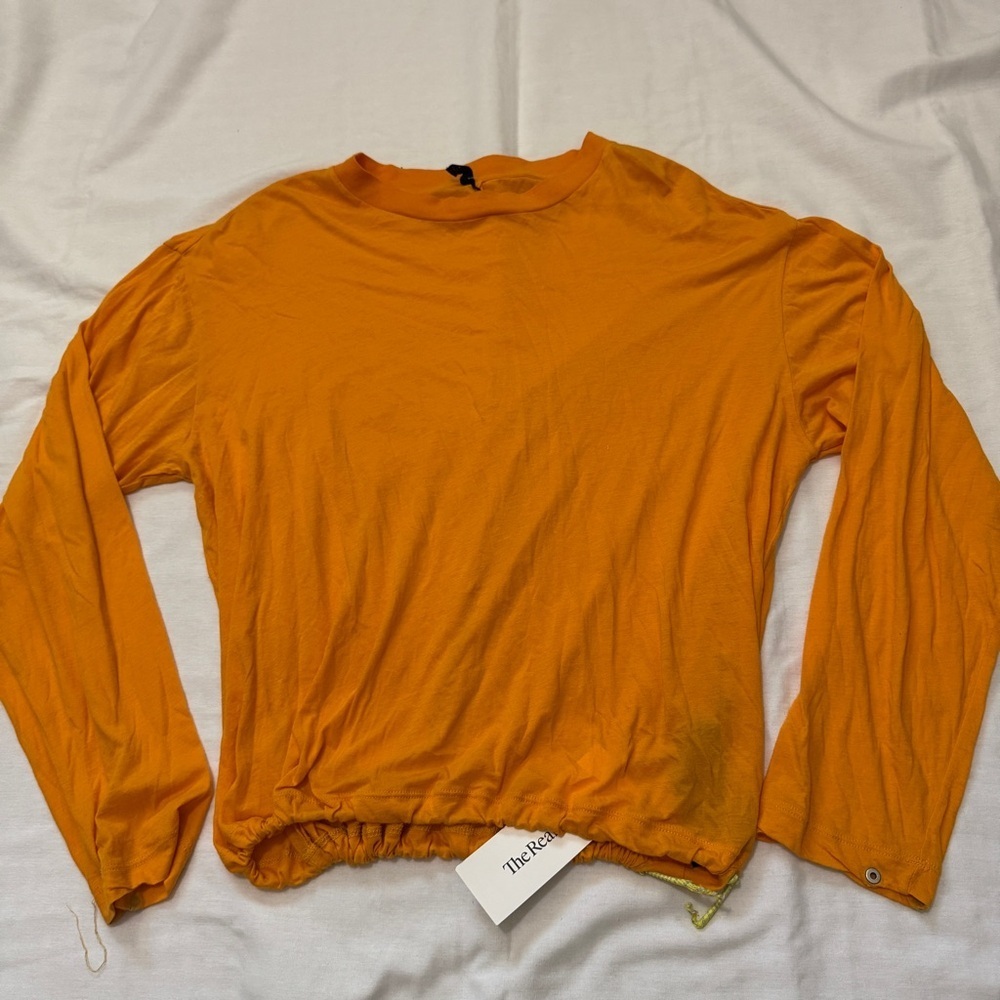 Ben Taverniti Unravel Project Orange Long Sleeve Tee ~ Relaxed Dolman Drawstring